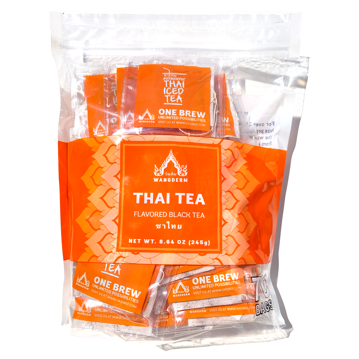 Wangderm Thai Tea Family Pack 8.64 oz (70 Bags) Asian Veggies