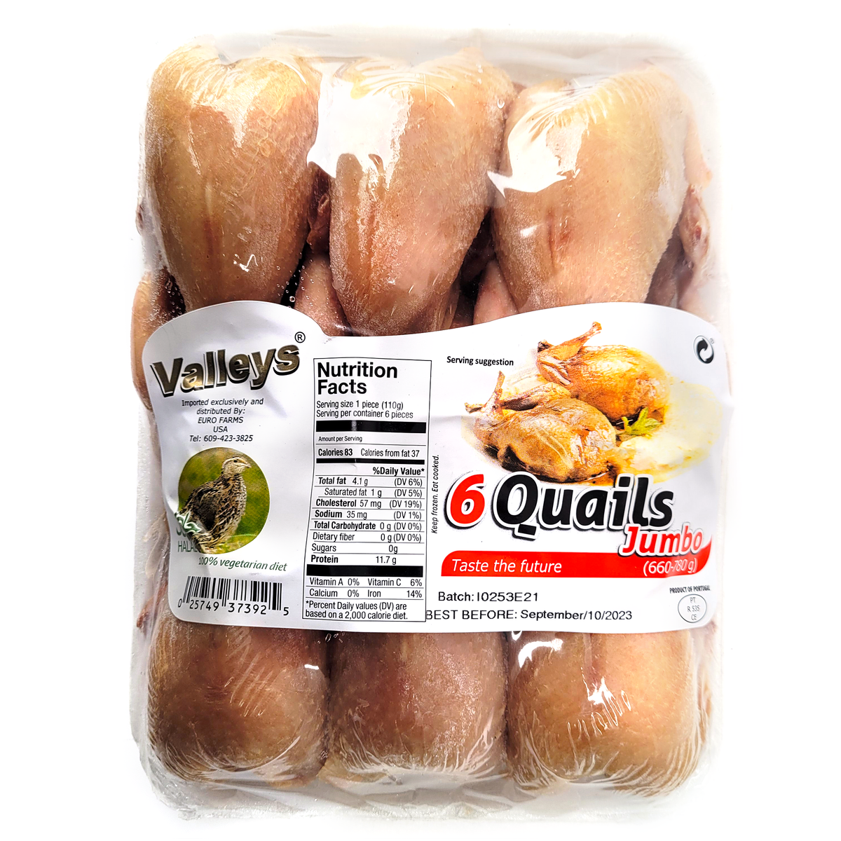 Valleys European Jumbo Quail 6 Birds Asian Veggies